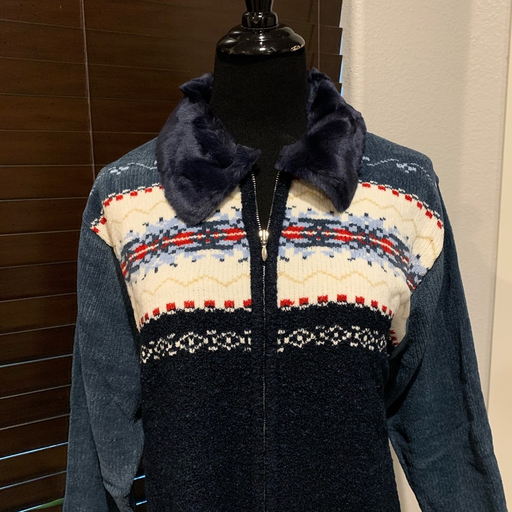 Vintage Lane Bryant Vintage All-American Comfort Zip Sweater